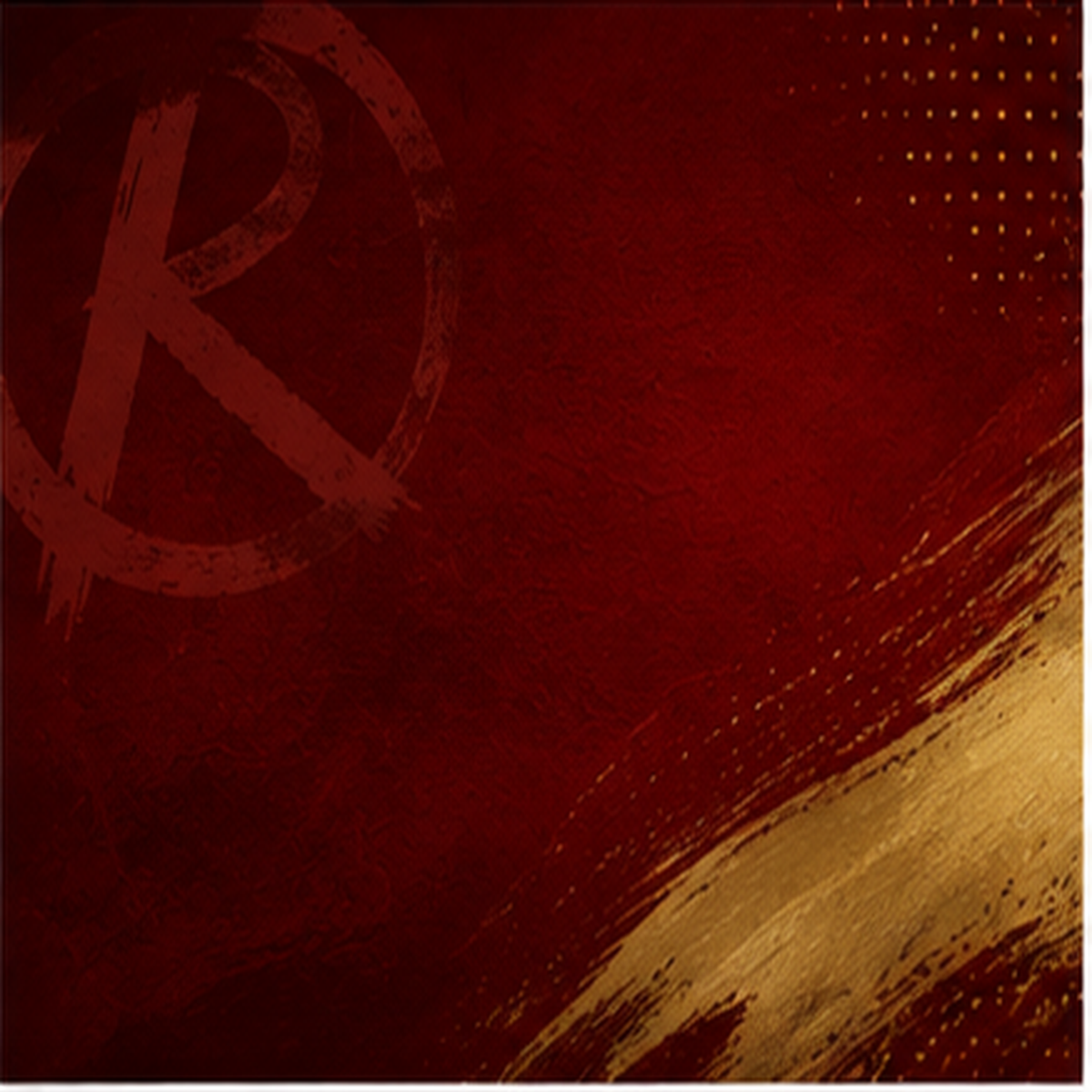 Red and gold Readical brush-mark graphic